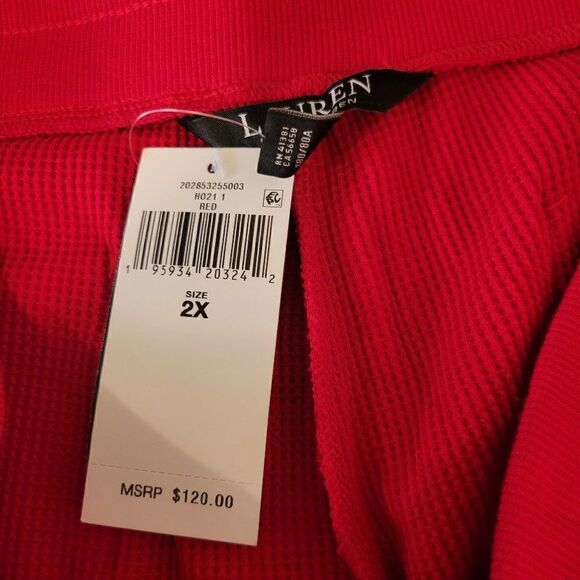 Ralph Lauren Black Label Waffle Knit Wide Leg Lounge Pants with Pockets size 2X - Picture 3 of 9